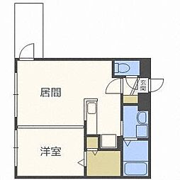 モルティーニ東札幌 1LDKの間取図画像