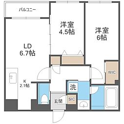 LiveCasa白石 2LDKの間取図画像