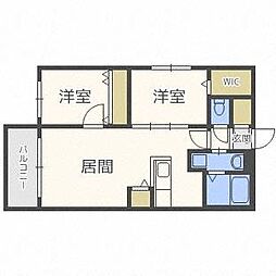 REGINAN22 2LDKの間取図画像