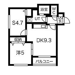 アマンダヒルズ 2LDKの間取図画像