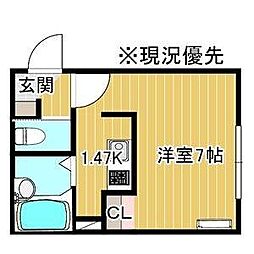 マンサーナ美園 1Kの間取図画像