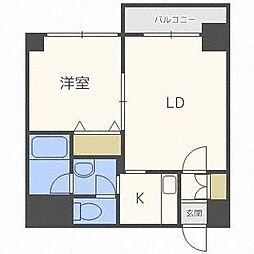 フランセジュール豊平3条 1LDKの間取図画像