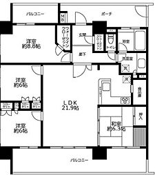 グランシアタワー狭山 4LDKの間取り