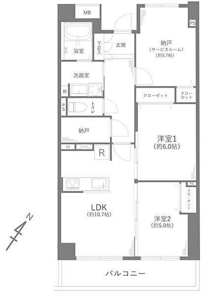 間取りを拡大表示