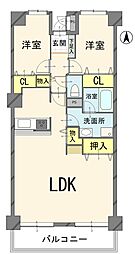ライオンズマンション大宮指扇弐番館 2LDKの間取図画像