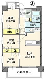 パレステージ本川越 3LDKの間取図画像