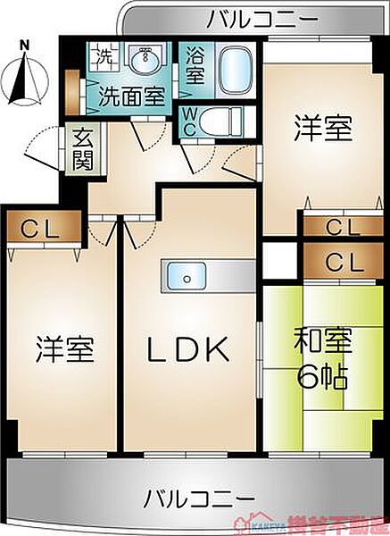 メゾン・ド・プレジールI ｜大阪府茨木市五十鈴町(賃貸マンション3LDK・3階・68.53㎡)の写真 その2