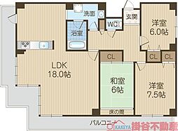 ロイヤル南茨木 3階3LDKの間取り