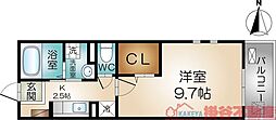 ミーティア 3階1Kの間取り
