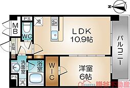 デルスールラローザ 1LDKの間取図画像