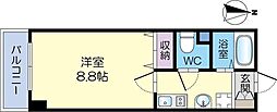 コラソン・パラシオ 1Kの間取図画像