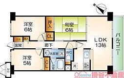 サワン東太田 3LDKの間取図画像
