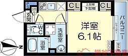 リブリ・末広 1Kの間取図画像