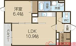 アルヴィータ 1LDKの間取図画像