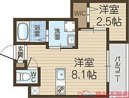 リアコート千里丘ISOUTH 1LDKの間取図画像