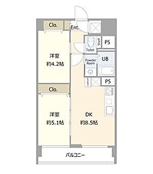 向島ハイツ 2DKの間取図画像
