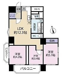 ライオンズマンション扇橋 3LDKの間取図画像