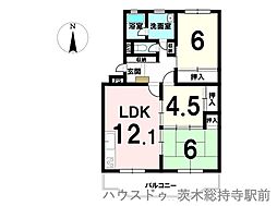 ハイム富田1棟 3LDKの間取図画像