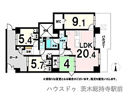 ライフフィールドハイム茨木 4LDKの間取図画像