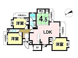 グローリアスヒルズ走井山公園壱番館 4LDKの間取図画像
