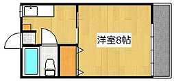 エクセル福島 1Kの間取図画像