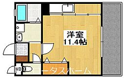 クラルテディヴァイン ワンルームの間取図画像