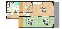 トーカンマンション国分 2SLDKの間取図画像