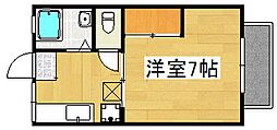月野木ハイツ 1Kの間取図画像