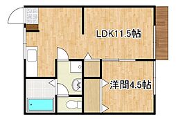 エクセルコーポ88 1LDKの間取図画像