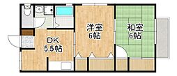 セジュール天降 2DKの間取図画像