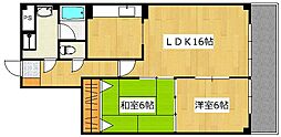 トーカンマンション国分 2LDKの間取図画像