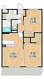 クレスト見次 2LDKの間取図画像