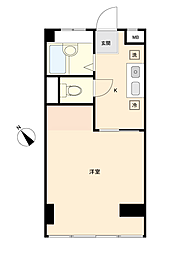 目黒第6コーポ ワンルームの間取図画像