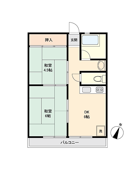 2DK 間取り