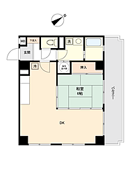 コアマンション唐人町 1LDKの間取り