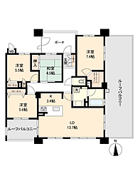 アルファステイツ国府 4LDKの間取図画像