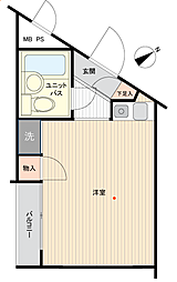 クリオ小田急相模原壱番館 ワンルームの間取図画像
