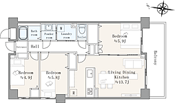 ダイアパレス若葉弐番館 3LDKの間取図画像