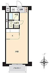 金山レックスマンション ワンルームの間取図画像