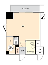川崎互恵ビルシャンボール川崎砂子 ワンルームの間取図画像