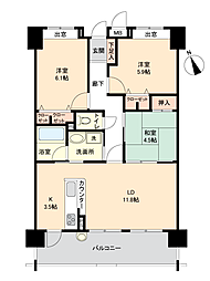 J'sマンション新宮ステーション 3LDKの間取図画像