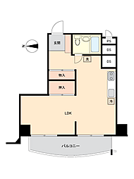 東カングランドマンション第2南林寺シーサイド ワンルームの間取図画像