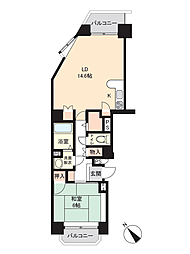 リゾートマンションプレステージ諏訪湖 1LDKの間取図画像