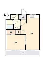 コンドミニアム新町 1LDKの間取図画像