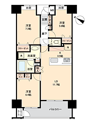 サンリヤン愛宕1丁目レジオン 3LDKの間取図画像