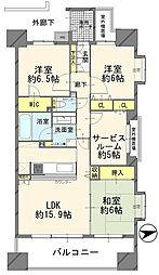 センチュリー高崎問屋町〜９階角住戸・ペット飼育可〜 3SLDKの間取り