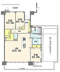 サーパス今泉陽北テラス 3LDKの間取図画像