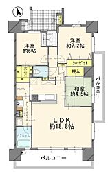サーパス水戸駅南中央通り 3LDKの間取図画像