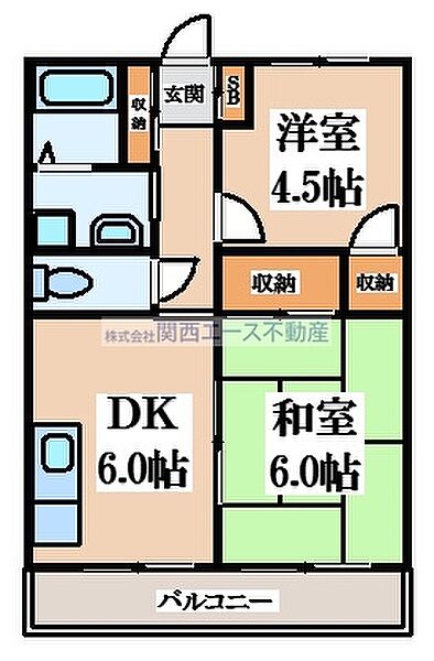 ハヤシハイツ 306｜大阪府四條畷市岡山東2丁目(賃貸マンション2DK・3階・40.00㎡)の写真 その2