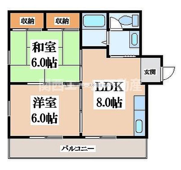 三京ビル ｜大阪府東大阪市長田東5丁目(賃貸マンション2LDK・6階・44.80㎡)の写真 その2